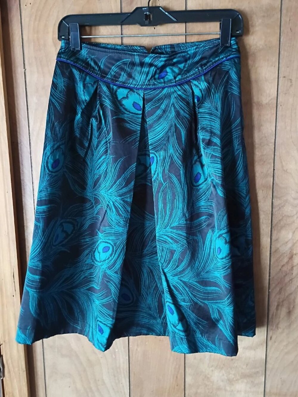 East 5th Teal Blue Abstract Print Skirt Women’s Size 4 A-Line Side Zip